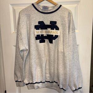 VNTG University of Notre Dame Fighting Irish Grey Blue Crable Sportswear Crew